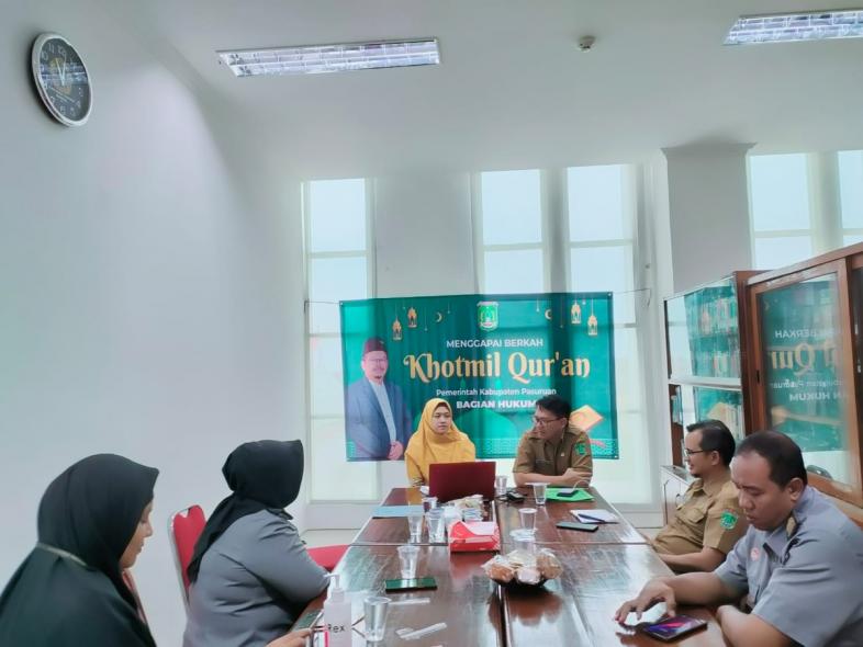 Monitoring dan Evaluasi Jaringan Dokumentasi dan Informasi Hukum, Bagian Hukum Setda Kabupaten Pasuruan, Senin 27 November 2023